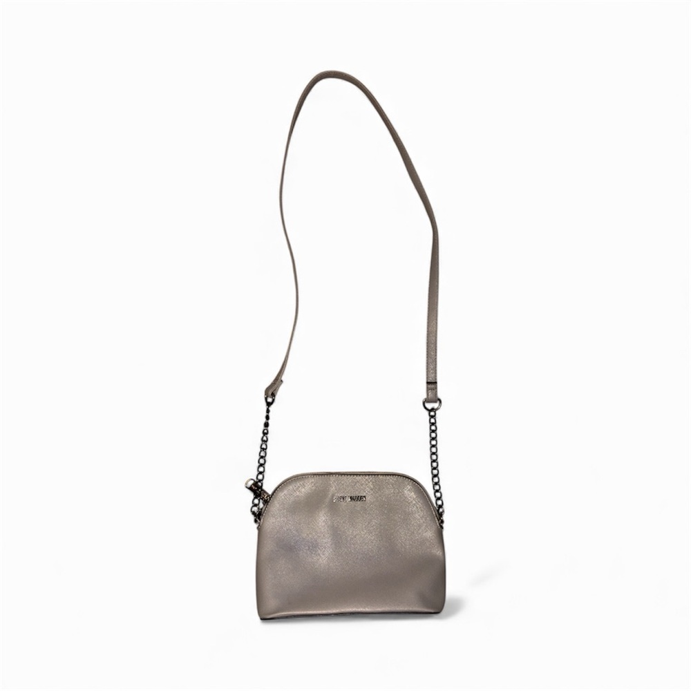 Steve Madden Metallic Silver Taupe Crossbody Bag